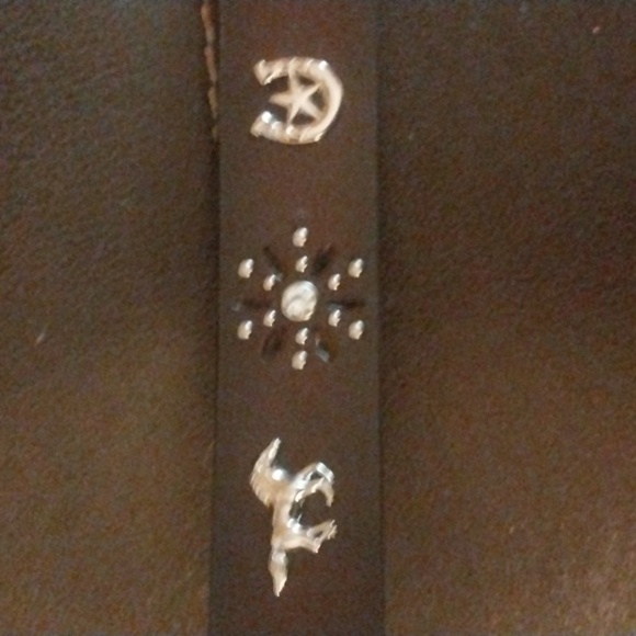 Ariat Women Ornamental Western Brown Leather Belt Silver Buckle‎ 30" Cowboy - Picture 7 of 8